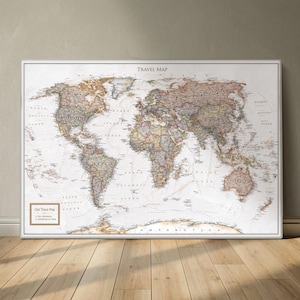 Personalized Framed Push Pin World Map – Travel Wall Art - Etsy