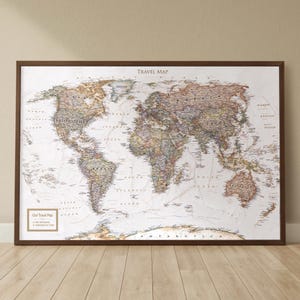 Personalized Framed Push Pin World Map – Travel Wall Art - Etsy