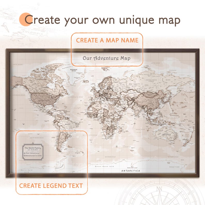Personalized map title text example