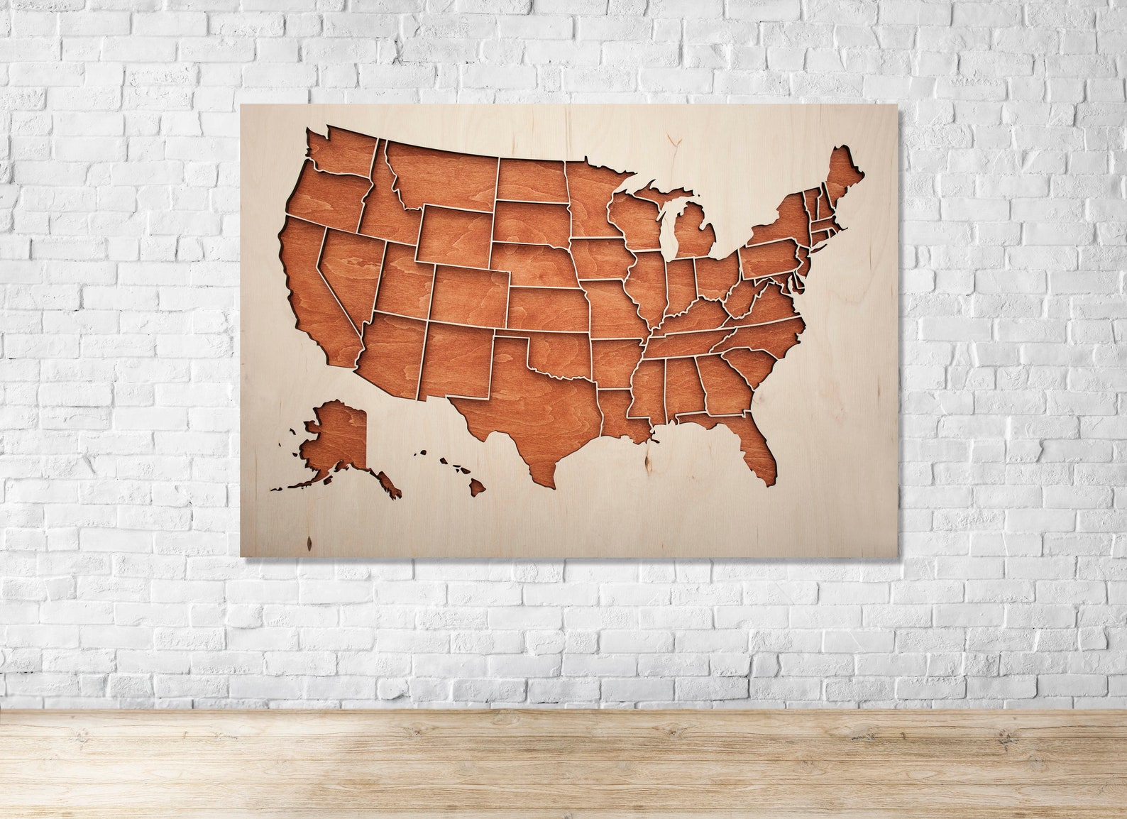 Wooden USA Map Wooden Wall Art Maps Usa Map Home Decor Etsy