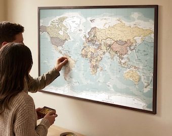 Push Pin World Map – Travel Memory Map with Pins