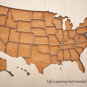 Wooden Us Map Wooden Wall Art Maps Wooden Usa Map - Etsy