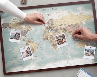 Push Pin World Map Travel Tracker - Map with Pins for Visited Places