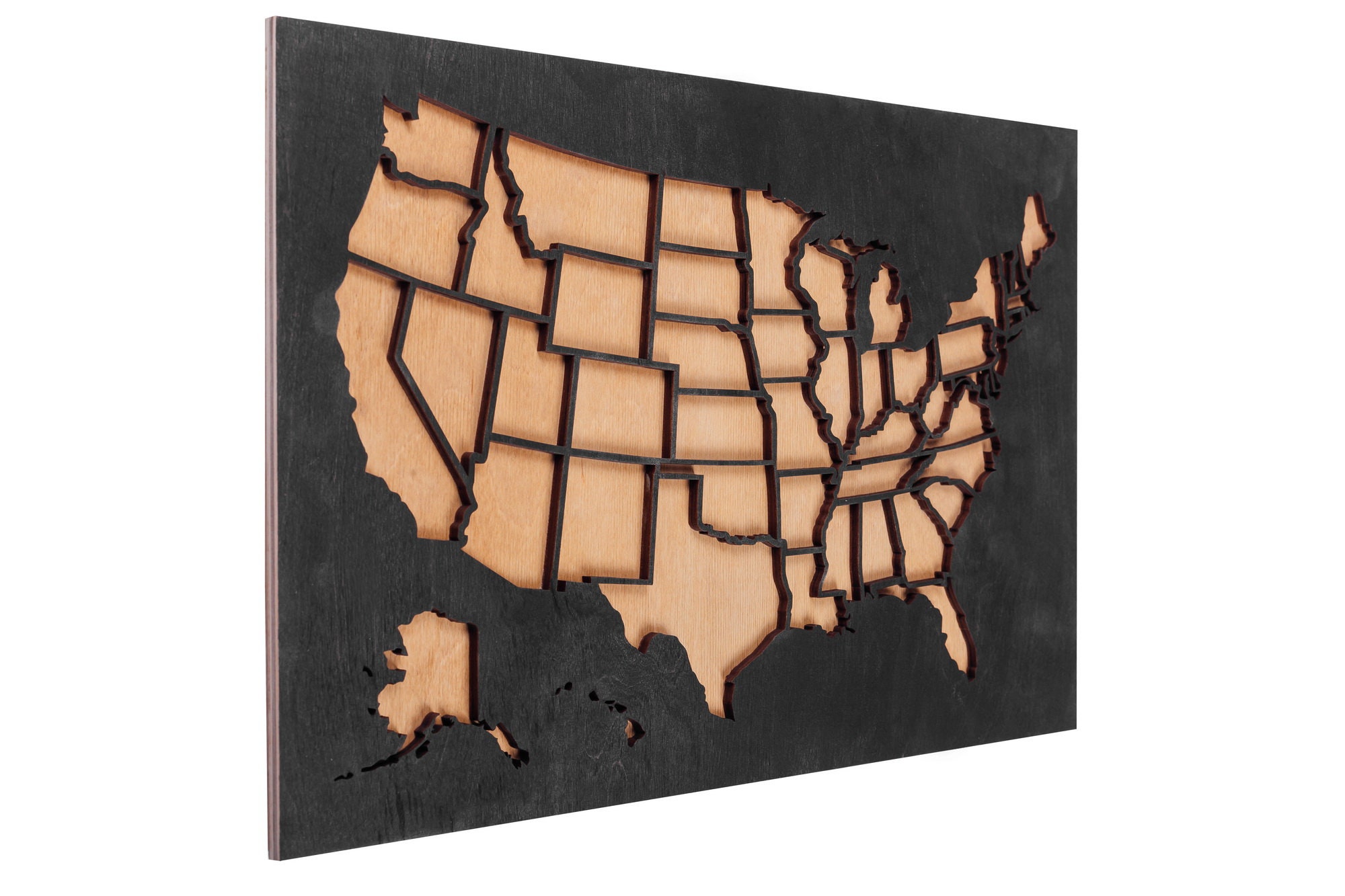 Custom Wooden Map 3D Wooden USA Map Wooden Map Design Etsy