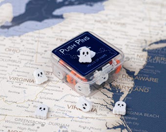 Ghost Push Pins for Halloween – Spooky 3D Map Pins, Decorative Board Tacks & Travel Markers