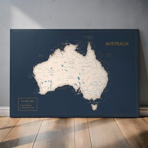 Australien Karte: Australien Karte mit Push Pin Landkarte