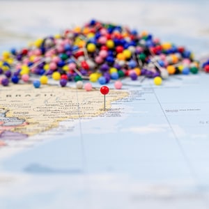 Pushpins for travel maps, Colorful Push Pin, Pins to Mark Travels