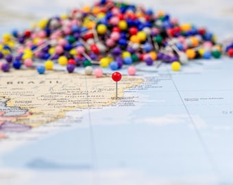 Pushpins for travel maps, Colorful Push Pin, Pins to Mark Travels