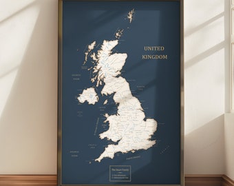 Mappe con puntine del Regno Unito, grafica da parete con mappa delle Isole britanniche