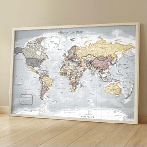 Pin Classical Map Push Pin World Map – Classic Travel Map With Pins, Framed Wall Decor - Etsy