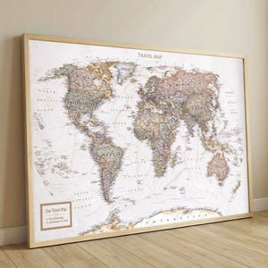 Personalized Framed Push Pin World Map – Travel Wall Art - Etsy