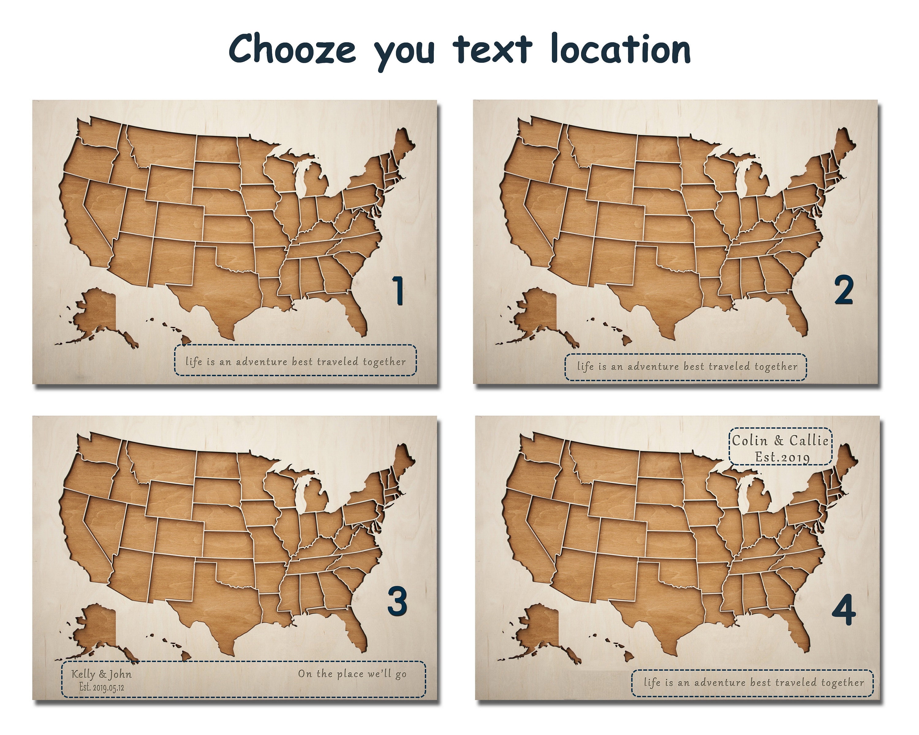 Custom Wooden Map Wooden Map of Wall Art United States Etsy