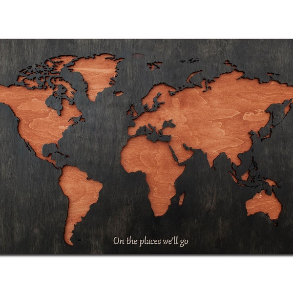 Wooden Map Etsy