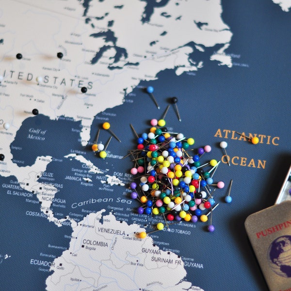 Pushpins for travel maps, Colorful Push Pin, Pins to Mark Travels