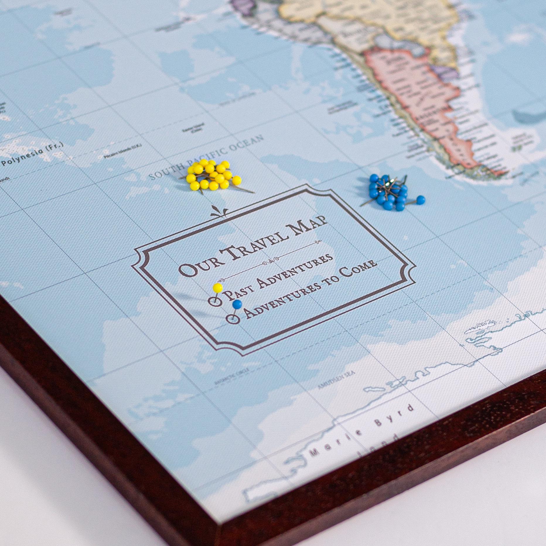 Push Pin World Map Canvas - Modern Travel Map Wall Art - Etsy UK