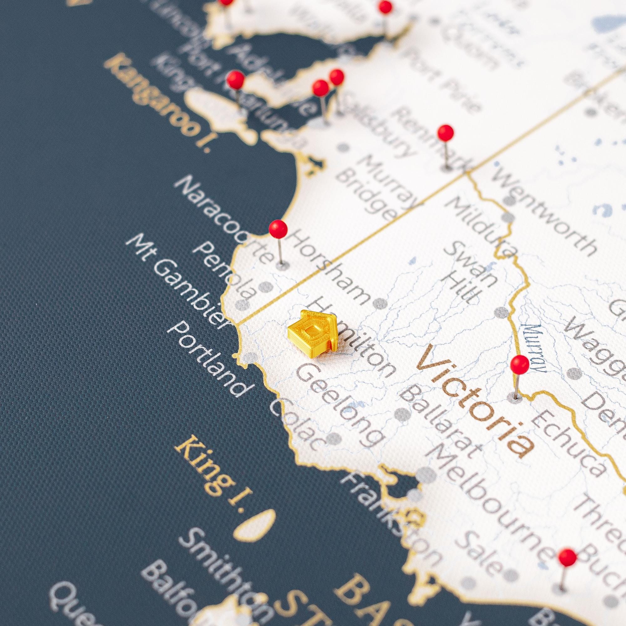 Australia Push Pin Map – Personalized Travel Map With Pins - Etsy Australia