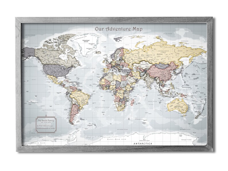 Custom Pin Map Travel Pin Maps Custom Push Pin Maps - Etsy