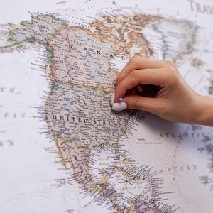 Personalized Framed Push Pin World Map – Travel Wall Art - Etsy