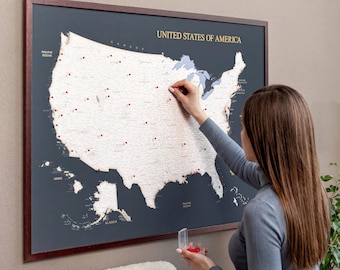 USA Pin Map – personalisierte Reisekarte mit Pins