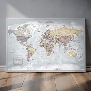 Push Pin World Map - Large Travel Decor