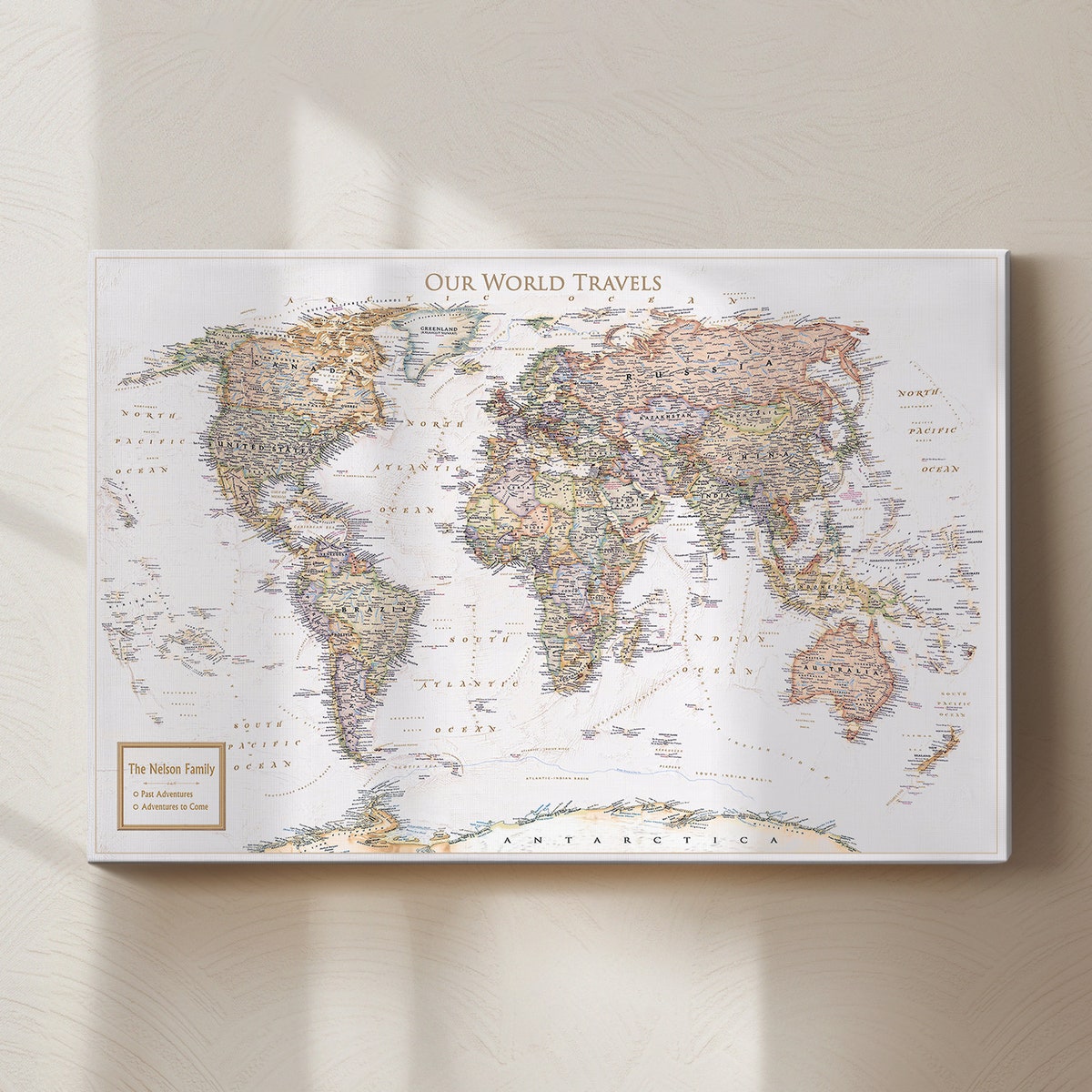 Personalized Map, Push Pin World Travel Map Framed Wall Art - Etsy