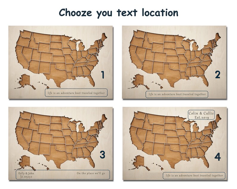 Wooden usa map United States Map Wooden Map Wall Art Etsy