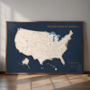 USA Landkarte, Pin Map, US Reisekarte, Wandkunst