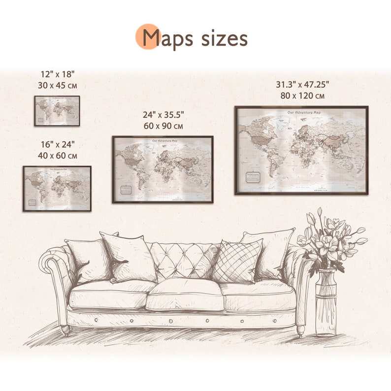 Available map sizes example