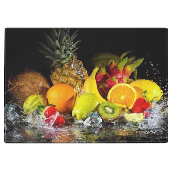 Mixed Fruit Splashback Tempered Glass Chopping Board  Variations