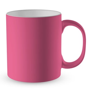 Personalised Any Text/Image Satin Coated Coloured Premium Novelty Gift Mug Colour Variation Różowy