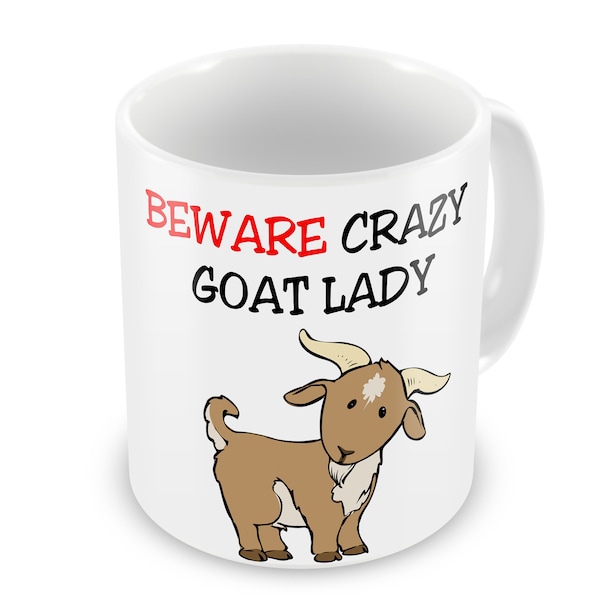 Beware Crazy Goat Lady Funny Novelty Gift Mug - Variation