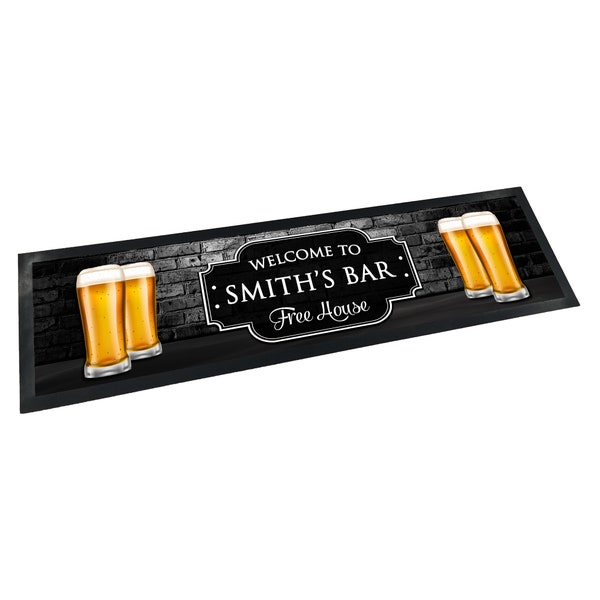 Personnalisé Any Name Bar Free House Rubber Bar Runner/Bar Mat