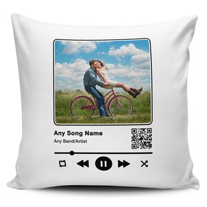 Personalised Song and Album Music Keepsake (QR Code) Cushion Cover