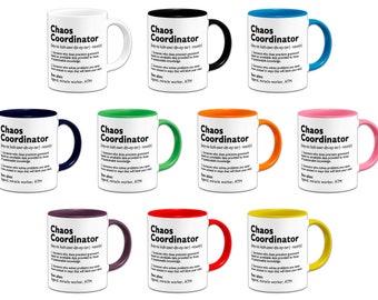 Chaos Coordinator Sarcastic Definition 11oz Ceramic Mug (Colour Variation)