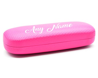 Personalised ( Any Name ) Honeycomb Effect Glasses Case - (Henry Pink)