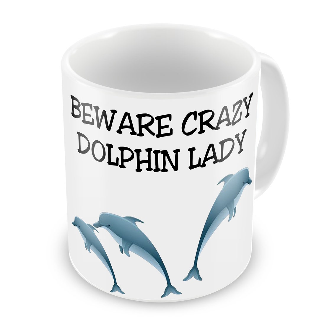 Gourde Isotherme "Crazy Dolphin Lady" - 500ml, Acier Inox, Design Humour Animal, Fond étoilé