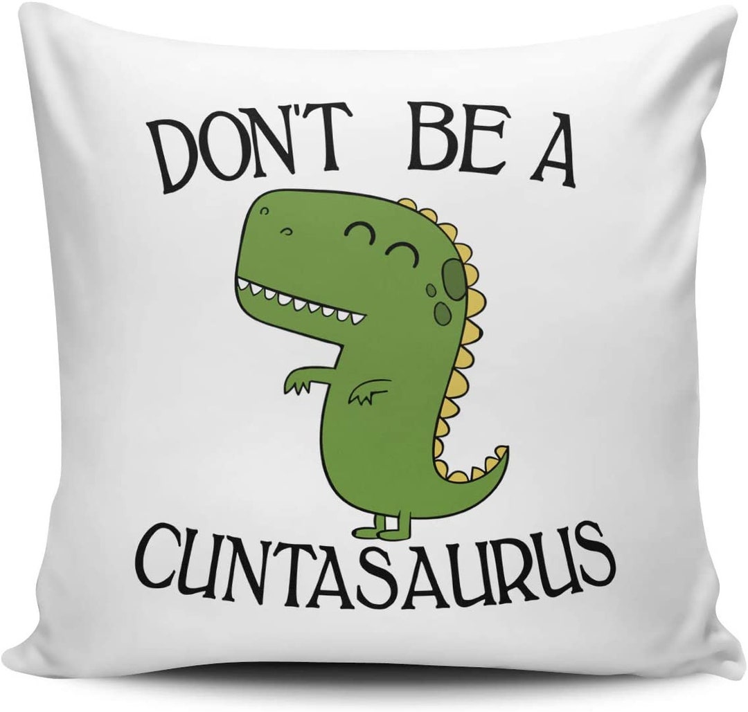 Don't Be A Cntasaurus Funny Rude Dinosaur Novelty Cushion Cover - Etsy