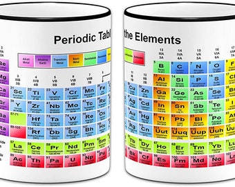 Periodic Table of The Elements - Gift Mug + Black Rim & Handle