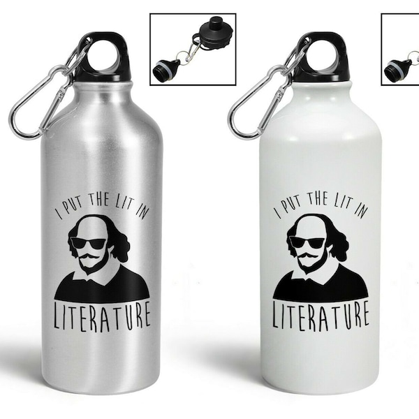 I Put The Lit In Literature Novelty Aluminium Sports Water Bottle