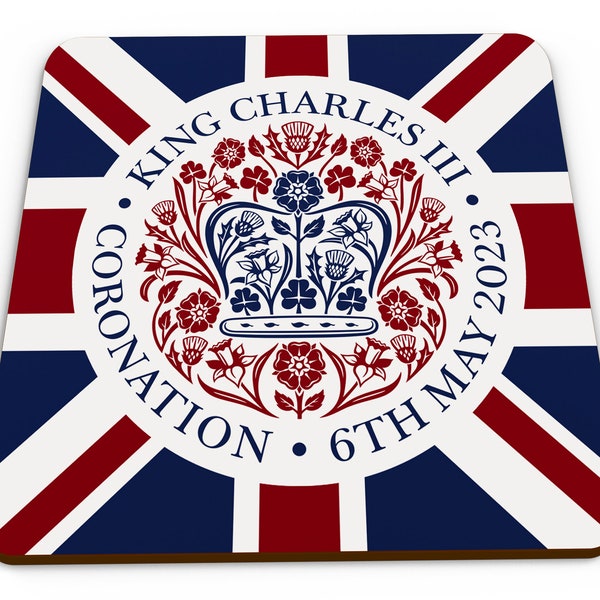 Pour commémorer le couronnement du roi Charles III en 2023, sous-verre brillant fantaisie