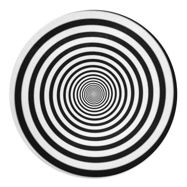 30cm Round Hypnotic Swirl Tempered Glass Chopping Board