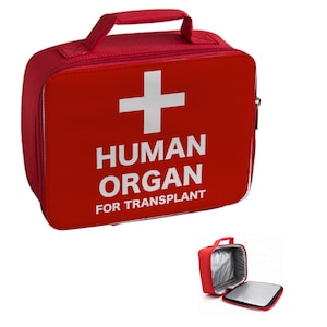 Human Organ Transplant Novelty Insulated Lunch Bag - Red