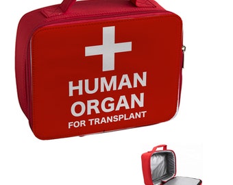 Human Organ Transplant Novelty Insulated Lunch Bag - Red