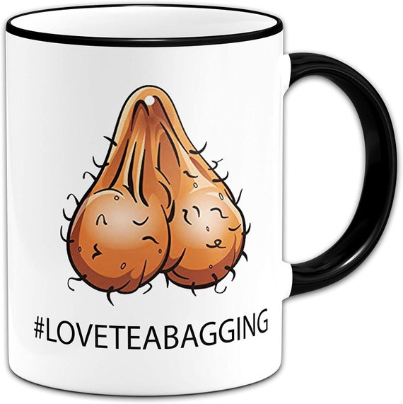 #LOVETEABAGGING Funny Novelty Gift Mug Black Handle 