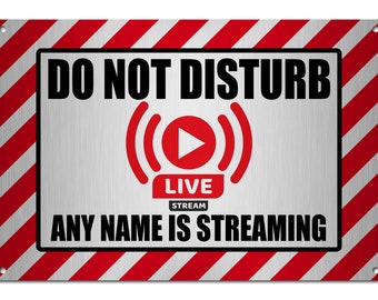 Personalised Do Not Disturb Streaming In Progress A3 Brushed Aluminium Metal Sign