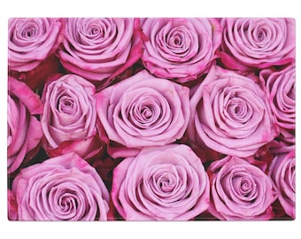 Pink Roses Tempered Glass Chopping Board   Variations