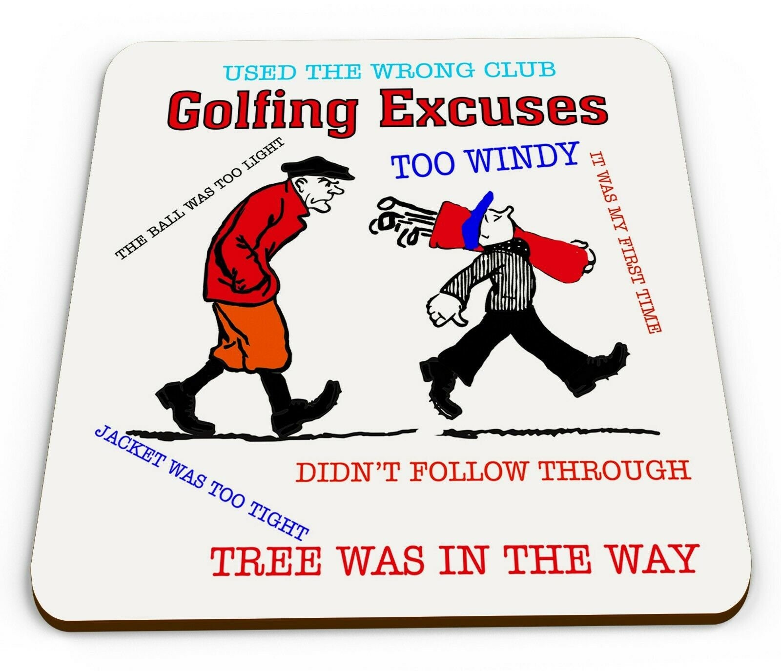 Golfing Excuses Funny Novelty Coaster Etsy