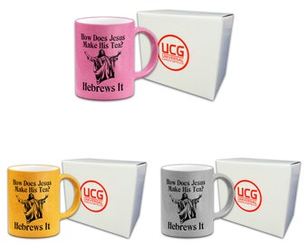 How Does Jesus Make His Tea? - Pearl Glitter Novelty Gift Mug - Various Colours