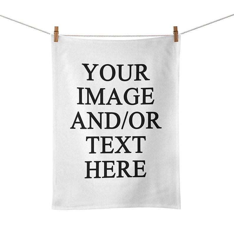 Personalised Any Image / Text Tea Towel 画像 1