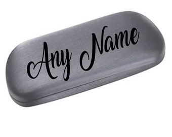 Personalised Silver Satin Finish Curved Metal Glasses Case - (Newcastle)